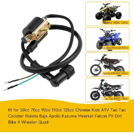 HIAORS Ignition Coil And A7TC Spark Plug For Coolster 125Cc 110Cc 90Cc 70Cc 50Cc Taotao DB10 Cheetah Roketa Baja Kazuma Meerkat 50 Falcon 90 Apollo