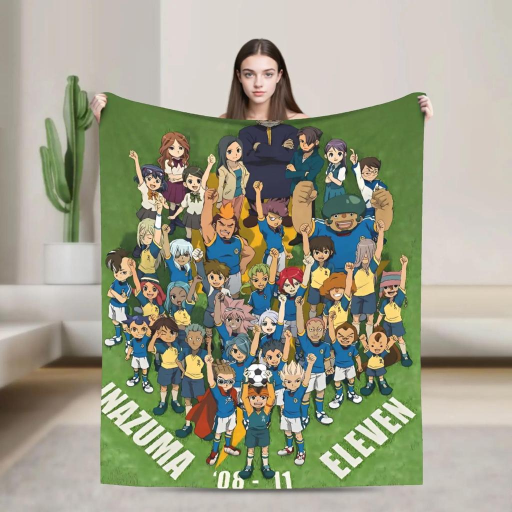 Inazuma Eleven Axel Blaze Gouenji Flannel Throw Blanket for Couch Chair Soft Plush Bedspread Picnic Blanket Gift Idea