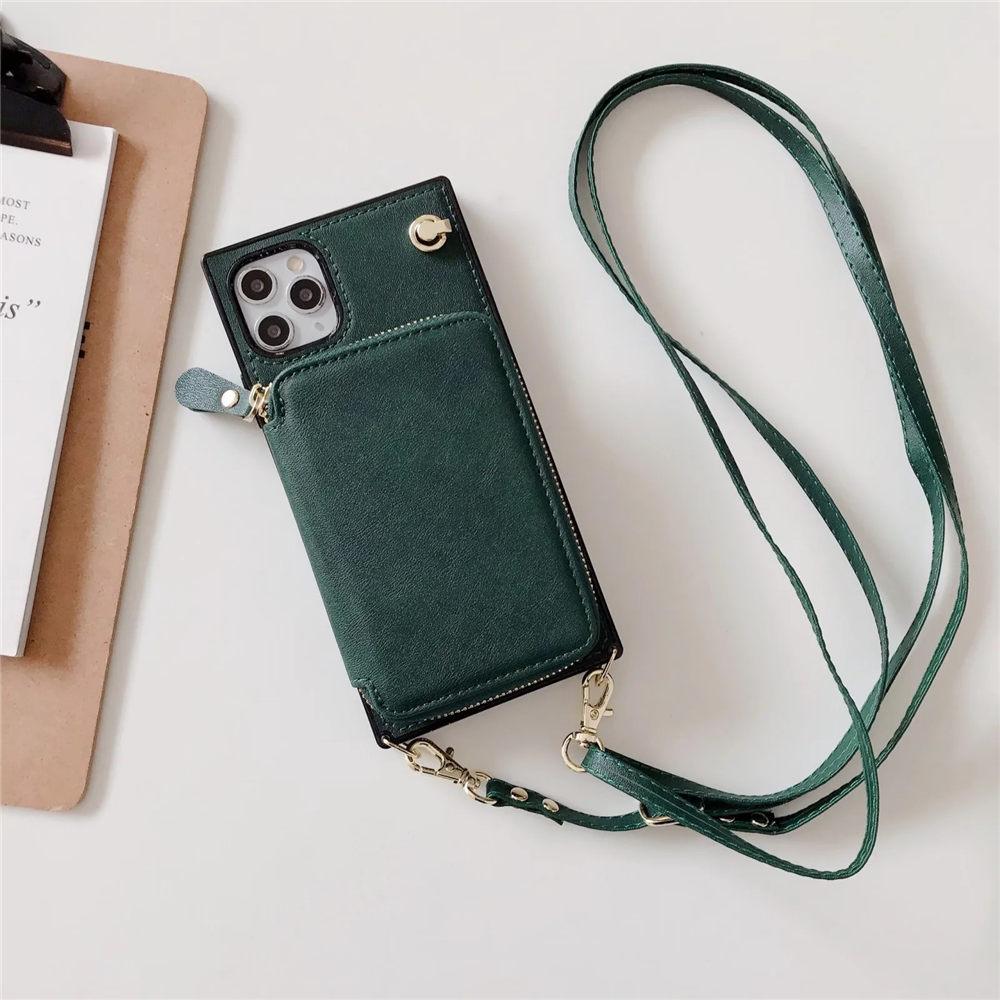 Zipper Wallet Purse Crossbody Leather Case For iPhone 16 15 14 Plus 13 12 11 Pro Max X XS XR 7 8 Plus Long Lanyard Cover