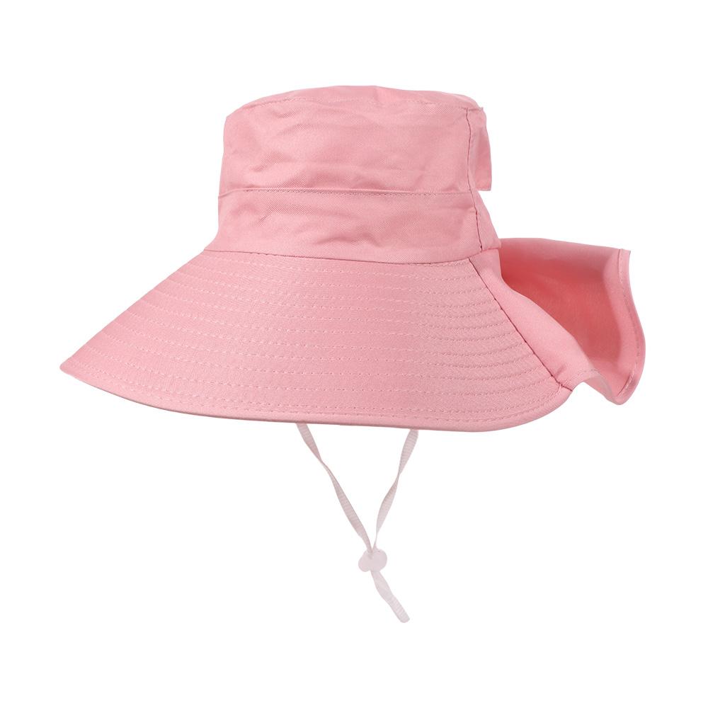 Korean Style Sun Protection Hat Anti-UV Women Bucket Hats Wide Brim Sun Hat with Neck Cover