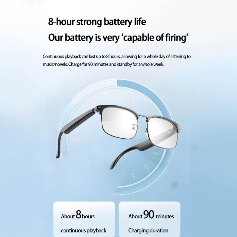 Hands Easy Glasses with Screen Voice Commands 8Hrs Battery Ergonomic Eyewears for Outdoor Travel Office Use