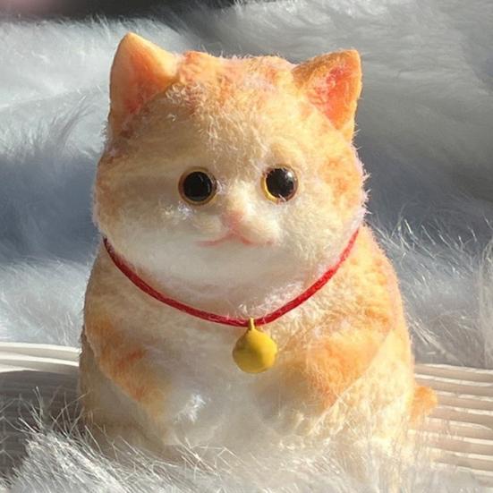 Simulation Cat Squeeze Toy Anxiety Stress Relief Kitten Pinch Sensory Toy Kids Adults Soft Silicone Stress Ball Animal Fidget Toy