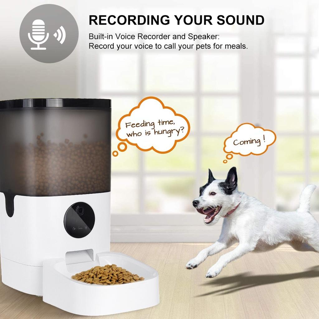 6L Food Dispenser Smart Automatic Visible Cover Pet Dog Cat Remote Control APP Timer Pet Feeder [Video/WiFi/Button Version]