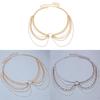 Geometric Metal Body Chain With Gold And White K Accents For Unisex Adult Fashion Jewelry