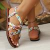 Woven Sandals Women's 2025 New Flat Sandals Pattern Large Size Sandals