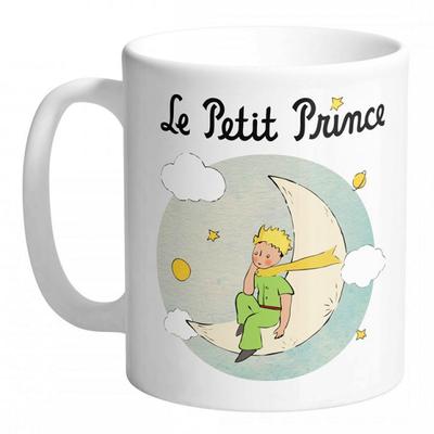 [A2798] - Ceramic Mug 'The Little Prince' Turquoise White (Moon) - 95x80mm