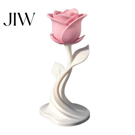 Niche Home Ornaments Modern Rose Sculpture, 3D Printed Minimalist Floral Decor, Abstract Valentine Day Gifts Flower Statue for Office, Elegant