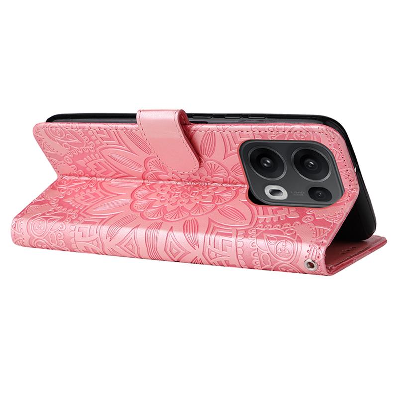 For Oppo Reno13 Pro 5G Case Sunflower Imprint Leather Wallet Phone Cover