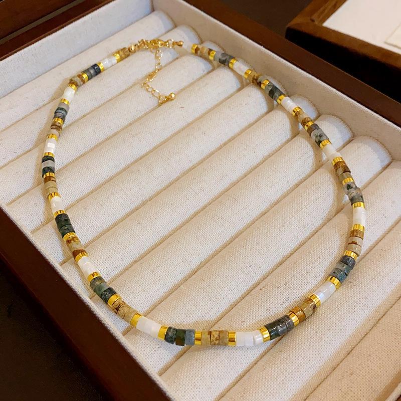 

Винтажное ожерелье-подвеска из французского барочного жемчуга - Минималистичная цепочка-колье с бусинами для женщин