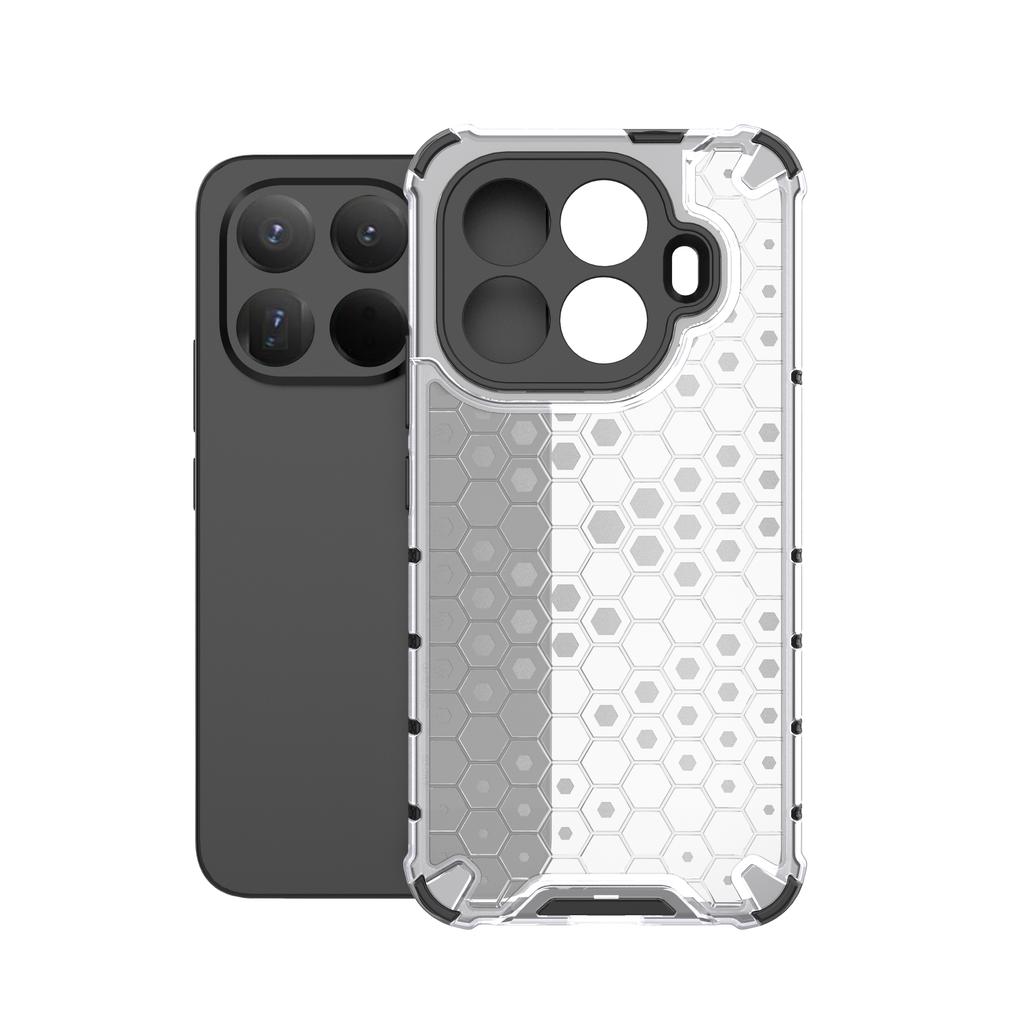 Shockproof Transparent Honeycomb Phone Case For XiaoMI 14 14Pro 14T 15T 15TPro Translucent Protection Hybrid Bumper Armor Cover