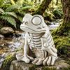 Frog Skeleton Ornament, Outdoor Patio Desktop Decor, Resin Carved Realistic Bone Texture Halloween Figure