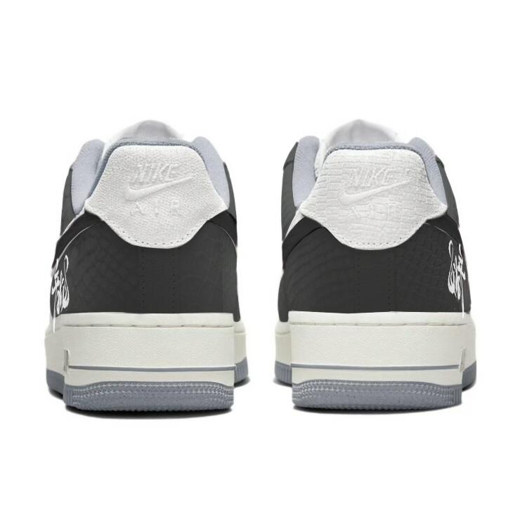 Nike Air Force 1 Slip Resistant Abrasion Resistant Low top Skateboard Shoes Women's White Gray DX2678-100(Team352-)