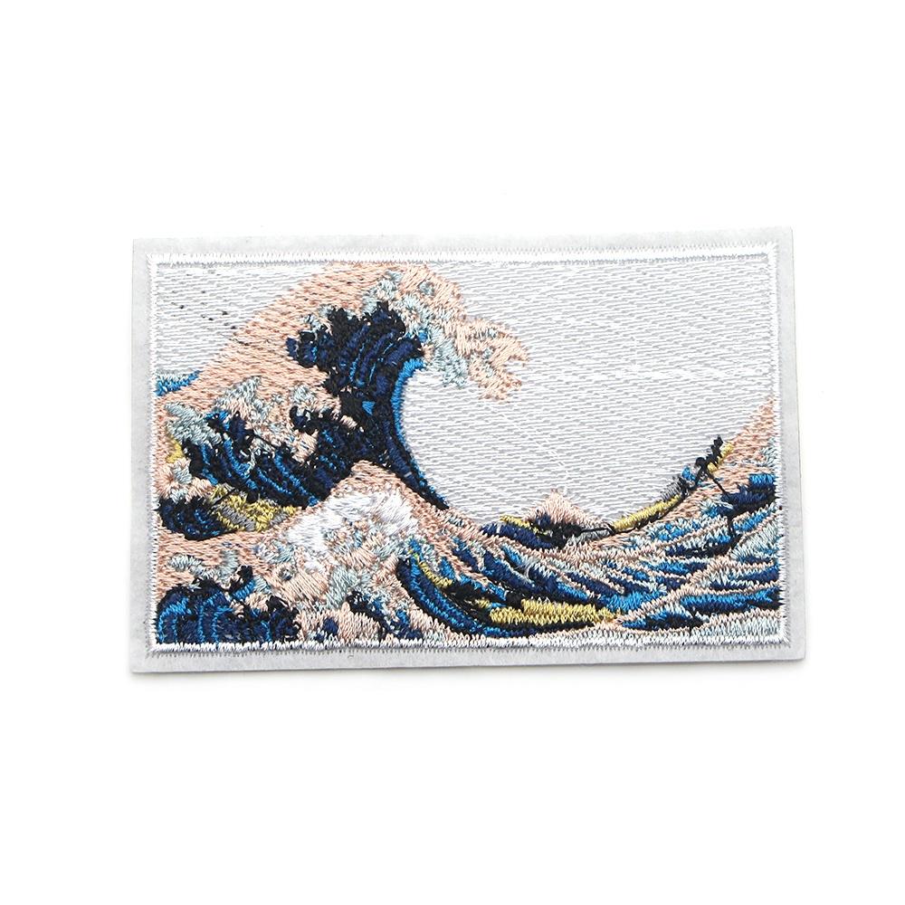 Great Wave Off Kanagawa Embroidered Patch - Iron-On Or Sew-On Applique For Jackets, Bags