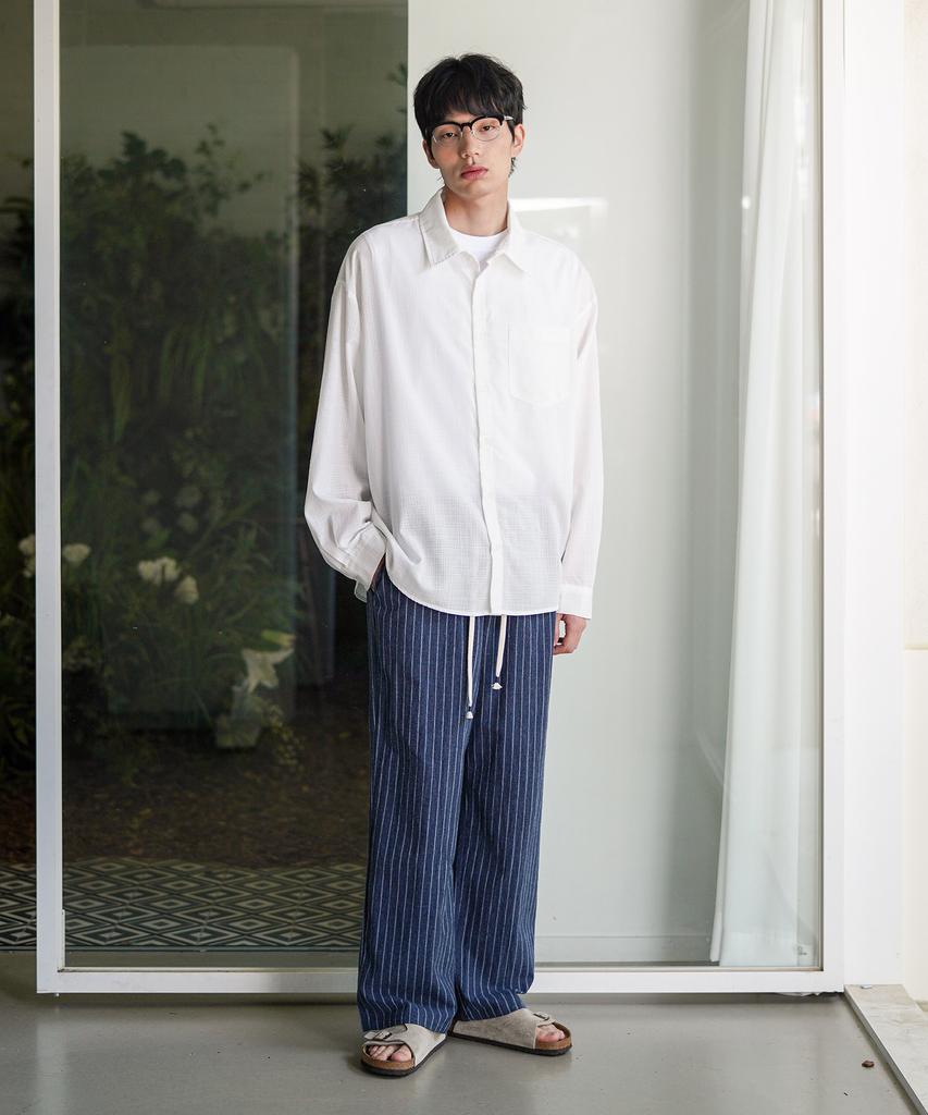JEMUT Summer Striped Wide Pants Blue Mmlp2628