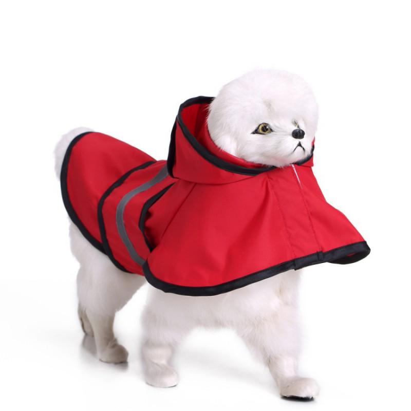 Reflective Pet Raincoat Waterproof Easy-On Hooded Coat Dogs Cats Outdoor Use All Season
