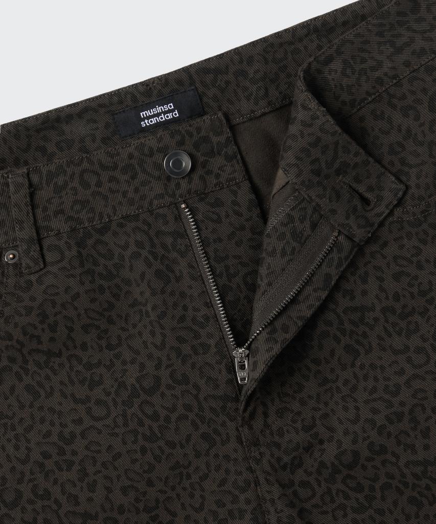 MUSINSA STANDARD WOMAN Women'S Leopard Wide Denim Pants [Khaki Gray]