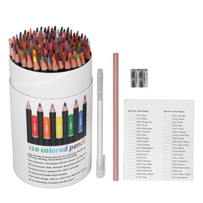 Set de 120 crayons de couleur Crayons de coloriage et de mélange Set de dessin Outils d'art pour artistes adultes