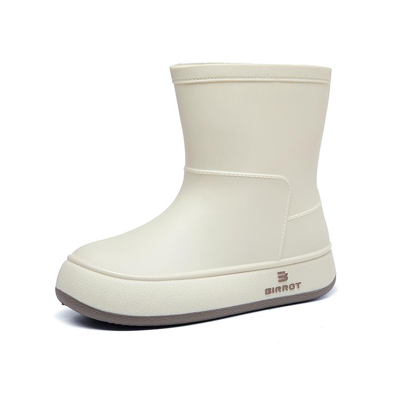 Rain Shoes Women's Fashion Wear Rain Waterproof Non-slip Soft Sole Student Short Rain Boots Velvet Warm Water Shoes