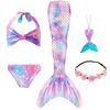Mädchen Schwanzflosse Meerjungfrau Kostüm Kleid Cosplay Weihnachten Geburtstag Geschenk Badeanzug Kann Monoflosse Finne Hinzufügen Halloween Kostüm