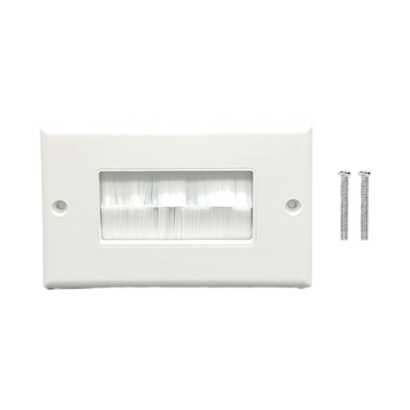 Dust Resistant Black Brush Wall Plate Cable Wall Plate For Wire in Wall Hider Cable Access , Wall Socket