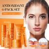 Set di 6 Prodotti per la Cura della Pelle alla Vitamina C Idratazione Profonda Idratante Nutriente Attenua le Linee Sottili Anti-Invecchiamento Levigante Skincare Coreana