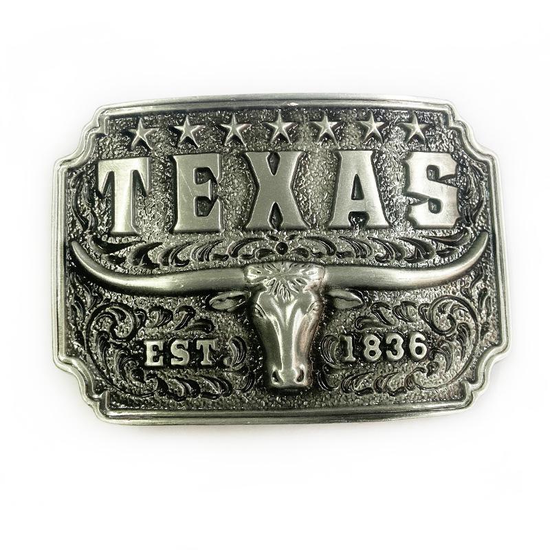 Texas Bull Head Alloy Belt Buckle - Ethnic Style for Jeans