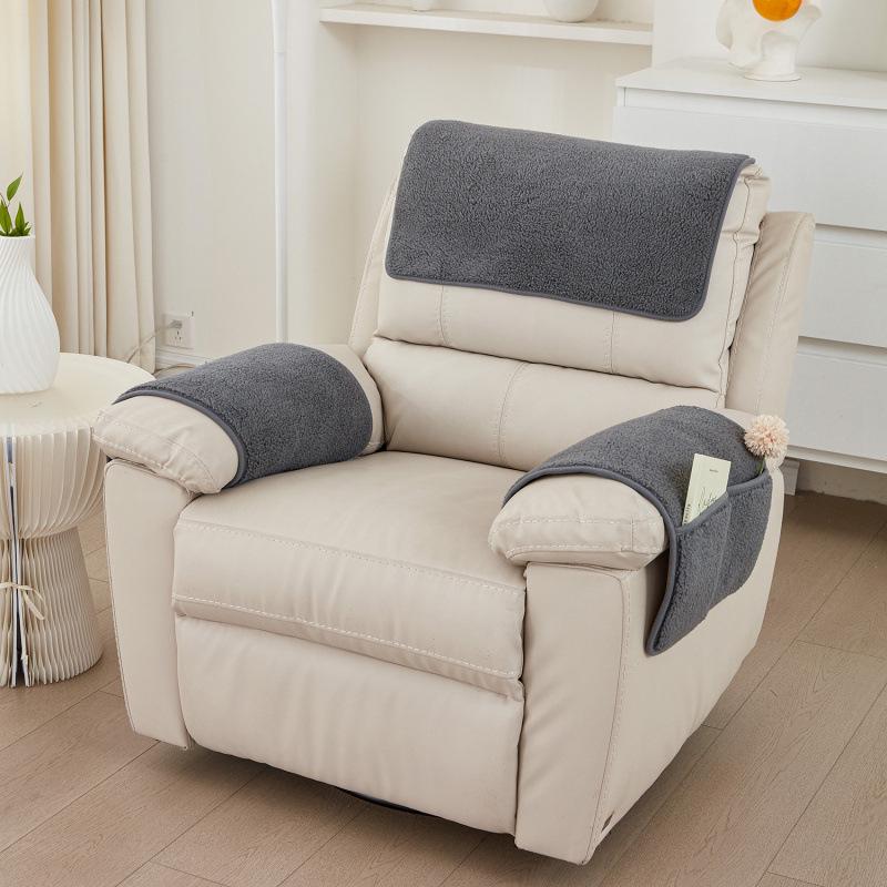 Universal Non-slip Lambswool Sofa Armrest and Backrest Cover
