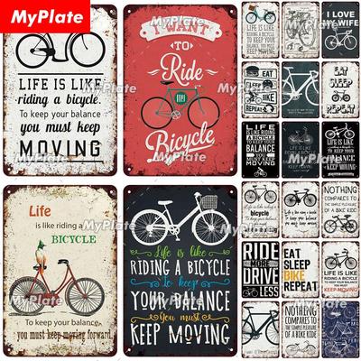 Bicycle Metal Sign Vintage Plaque Car Tin Sign Plate Wall Decor For Garage Man Cave Service Poster Gift Custom
