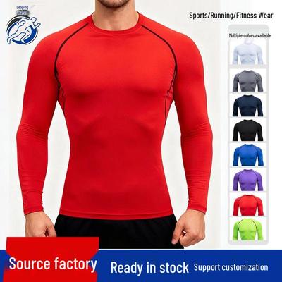 Herren Langarm Kompressions Sport T-Shirt: Atmungsaktiv, Schnelltrocknend, Hohe Elastizität für Training, Laufen und Fitness