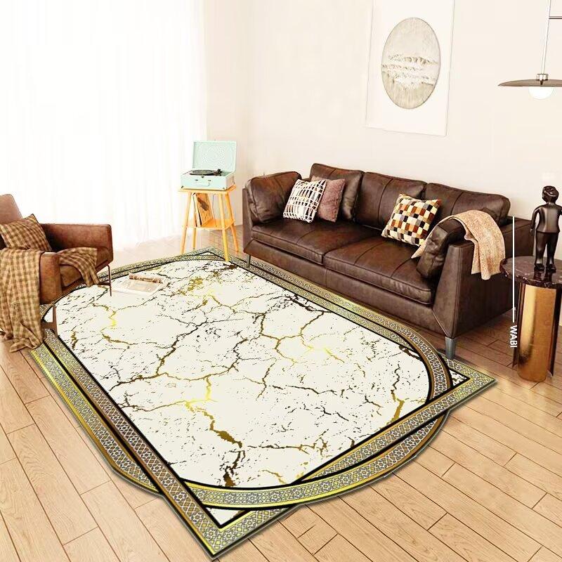 Luxury Golden Sofa Living Room Carpet Irregular High-End Home Decoration For Bedroom Carpet Kitchen Entrance Rug Tables Foot Mat