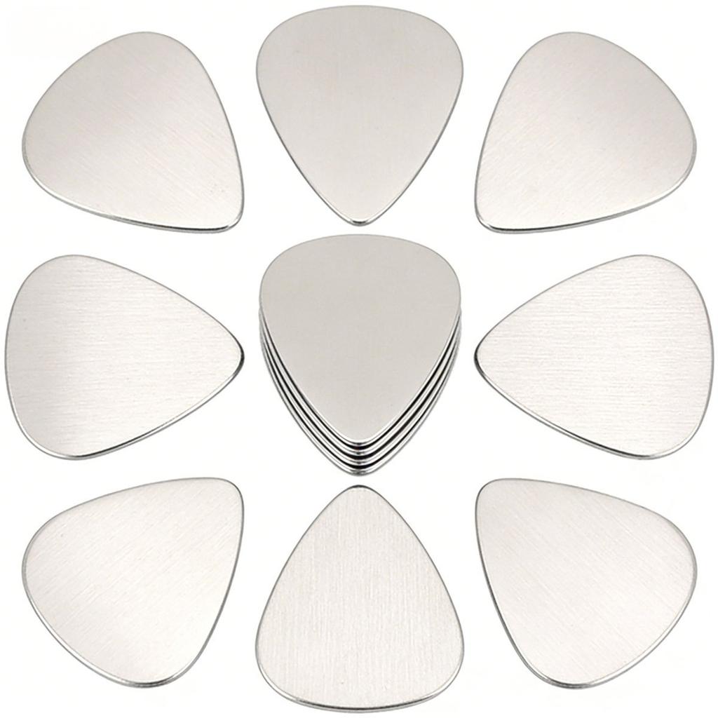 6Pcs 0.3mm Stainless Steel Guitar Picks - Durable Metal Plectrums for Acoustic/Electric Guitar, Ukulele & Bass, Precision ZSY