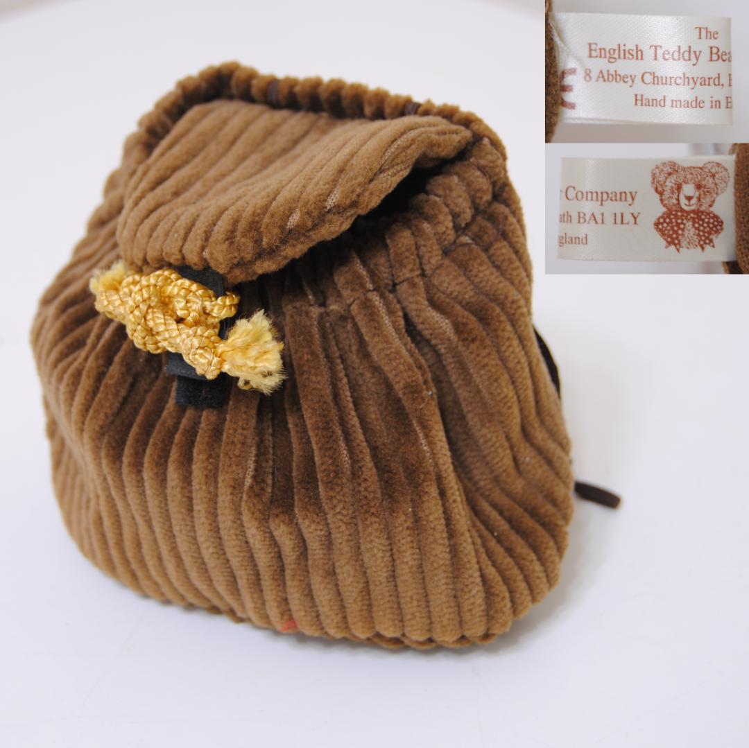 

[USED] Handmade in England, a teddy bear backpack