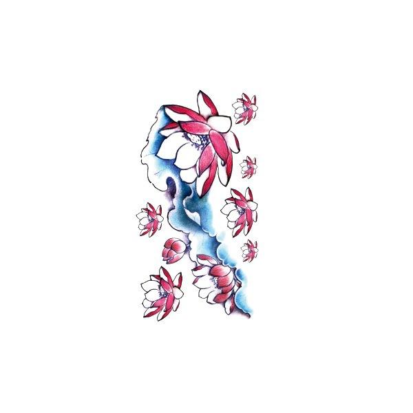 Flower Arm Tattoo Sticker Large Flower Red Rose Body English Arm Chest Cover Waterproof Simulation Tattoo Sticker