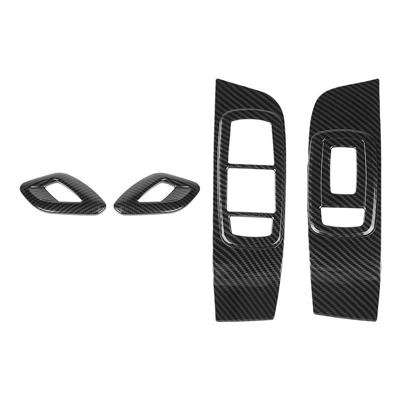 Door Interior Handle Window Lift Panel Decoration Protective Cover For Dodge Challenger 2015 Up Car Interior Accessories