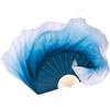 Long Silk Hand Dye Folding Fan Half Circle Belly Dance Fan Durable Classical Dance Fan  For Women