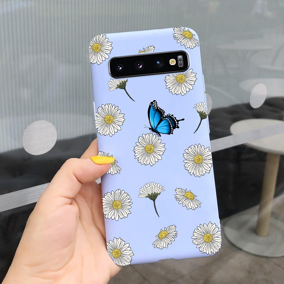 Silicon Case For Samsung Galaxy S10 Plus Phone Cover Samsung S10 S 10 S10e Flower Soft TPU Funda GalaxyS10 10e S10Plus Couqe