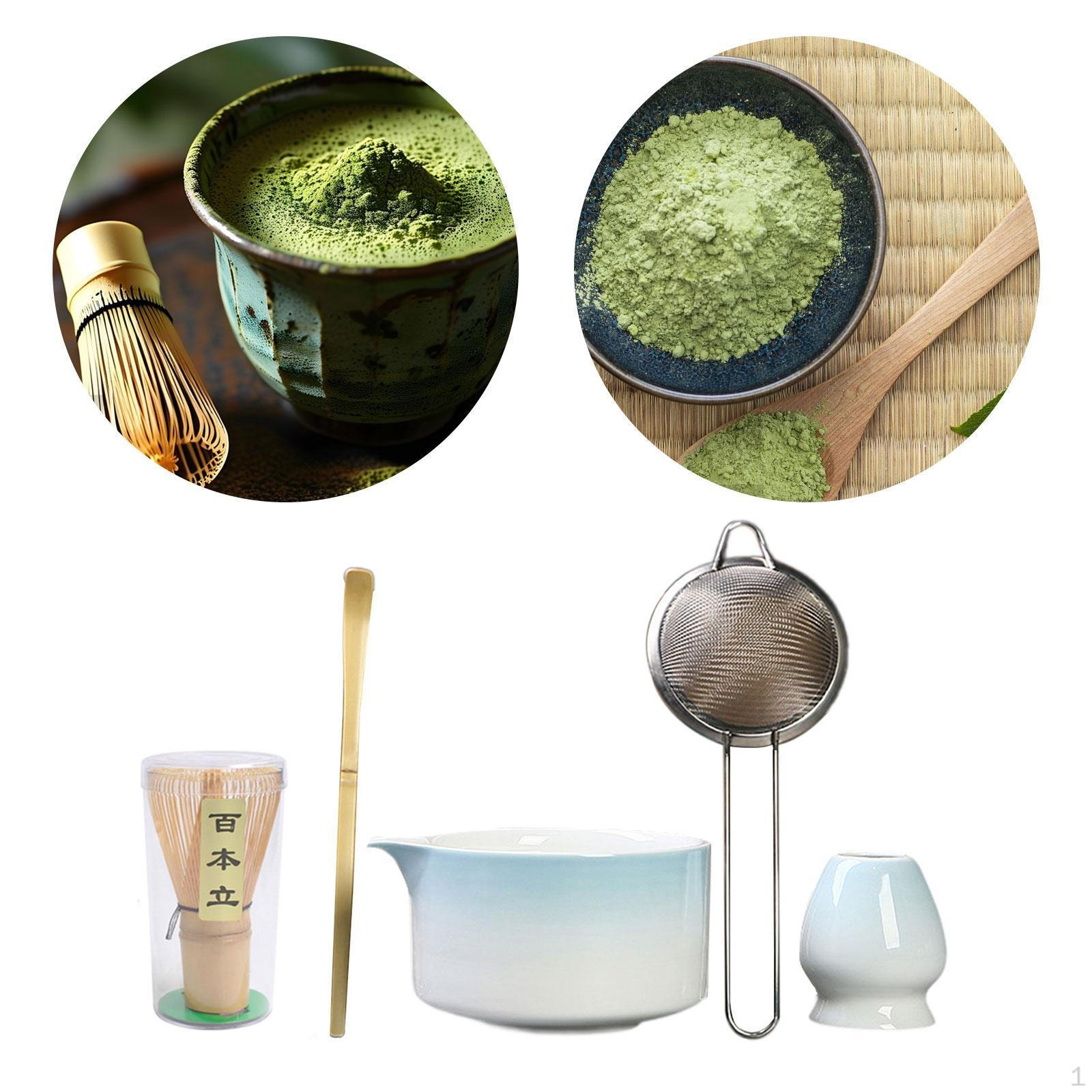 

5 предметов японский набор для матча венчик подставка инструменты с носиком для заливки чаша для синий