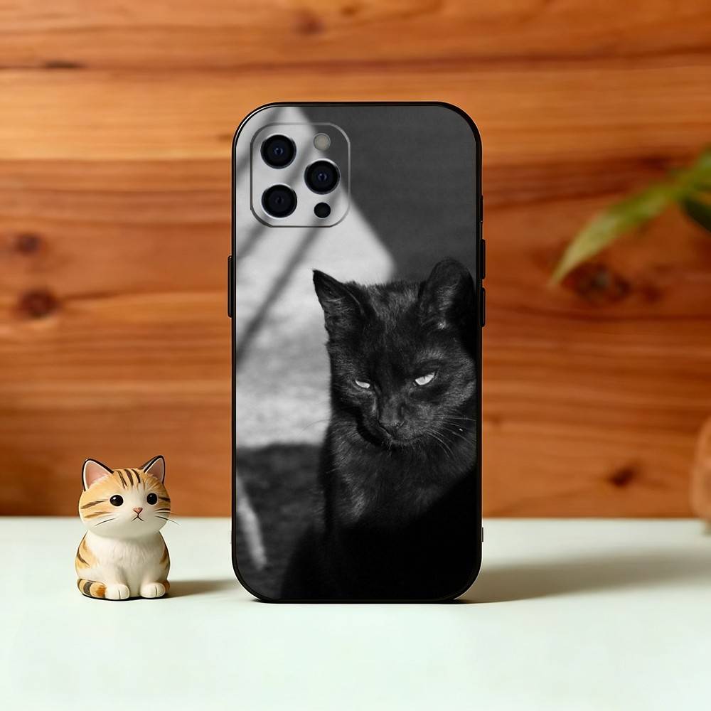 Black Cat Phone Case Silicone Soft For IPhone 17 16 15 14 13 12 11 X XR Plus Pro Max Plus