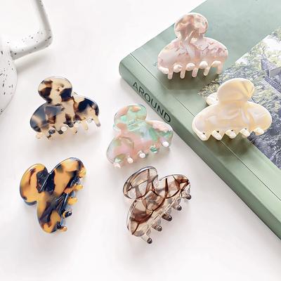 High-end Handmade Hairpin Acetic Acid Small Grab Clip French Vintage Floral Claw Clip Simple Hair Accessories Women
