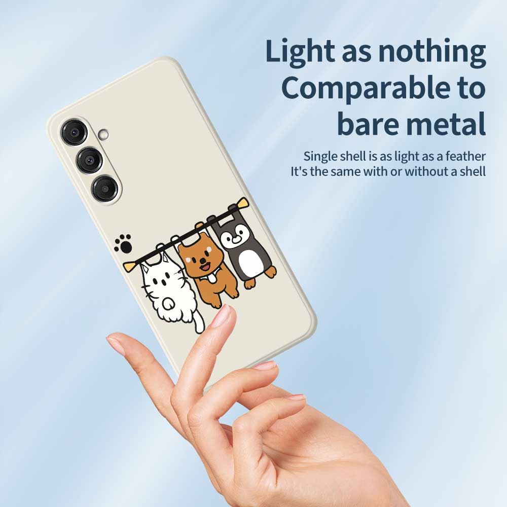 For Samsung Galaxy A16 5G/4G Case Three Animal Dolls Pattern Printing Straight Edge TPU Phone Back Cover