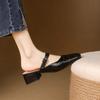 Summer Women's Bag Head Slippers Casual New Mid-heel Soft-soled Slippers Women's Solid Color One-pedal Size Cool Slippers