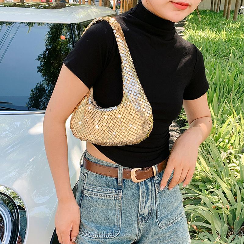 Internet celebrity armpit bag new 2025 European and American fashion retro shoulder bag ins women's personality dumpling bag pu