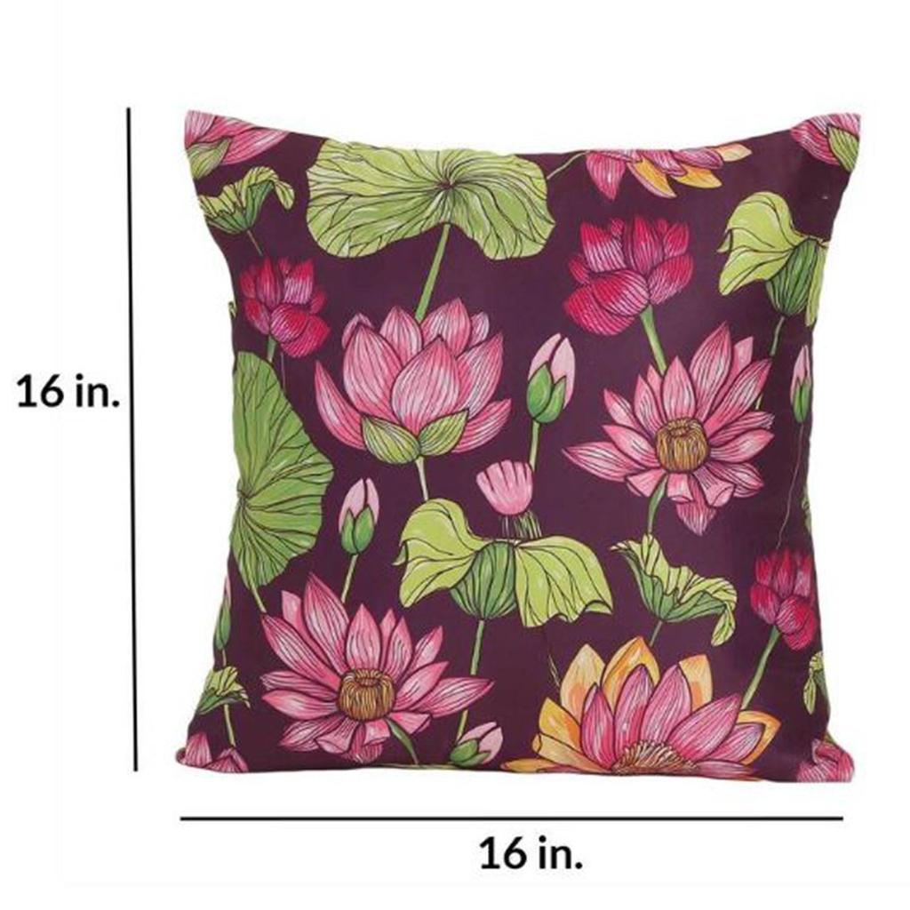 KOKO MAISON INC Lotus Valley Polystain Kissenbezug (Packung mit 5) | Klappenverschluss | Digitaldruck