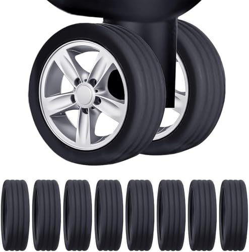 [Marcea] Kryty koleček pro kufry, příruční zavazadla, kryty kol, kryty pneumatik, sada 8 kusů, silikonové kryty kol, ochrana kol, cestovní tašky, kolečka