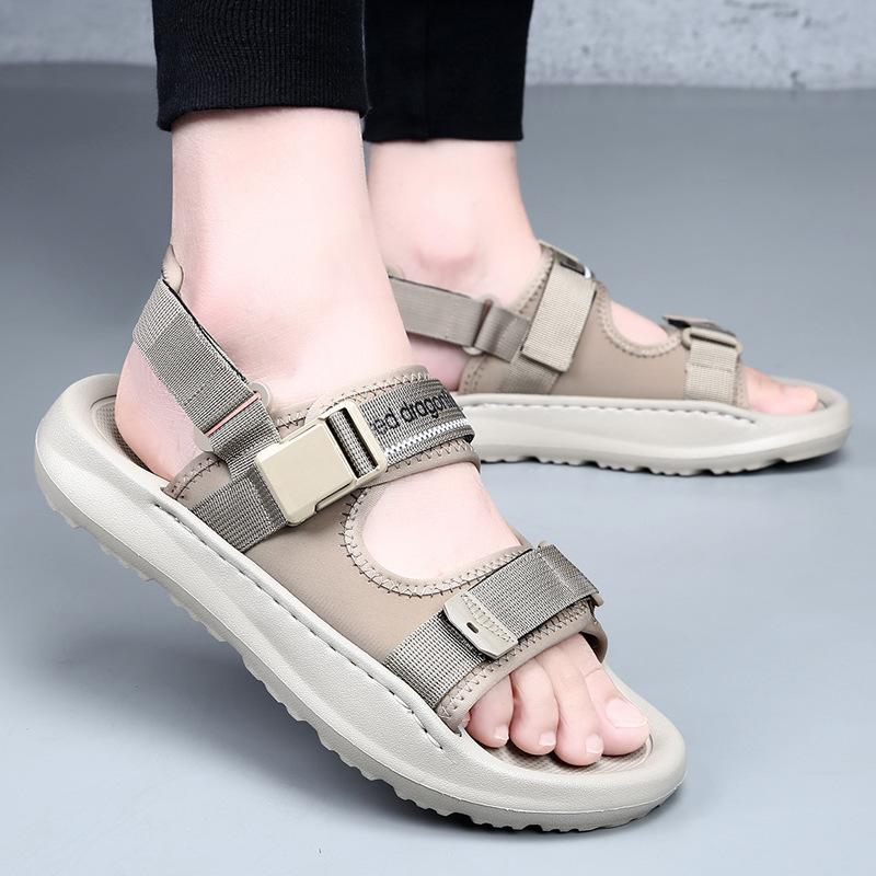 European station sandals men's summer wear casual beach shoes men's driving EVA outsole non-slip and wear-resistant slippers