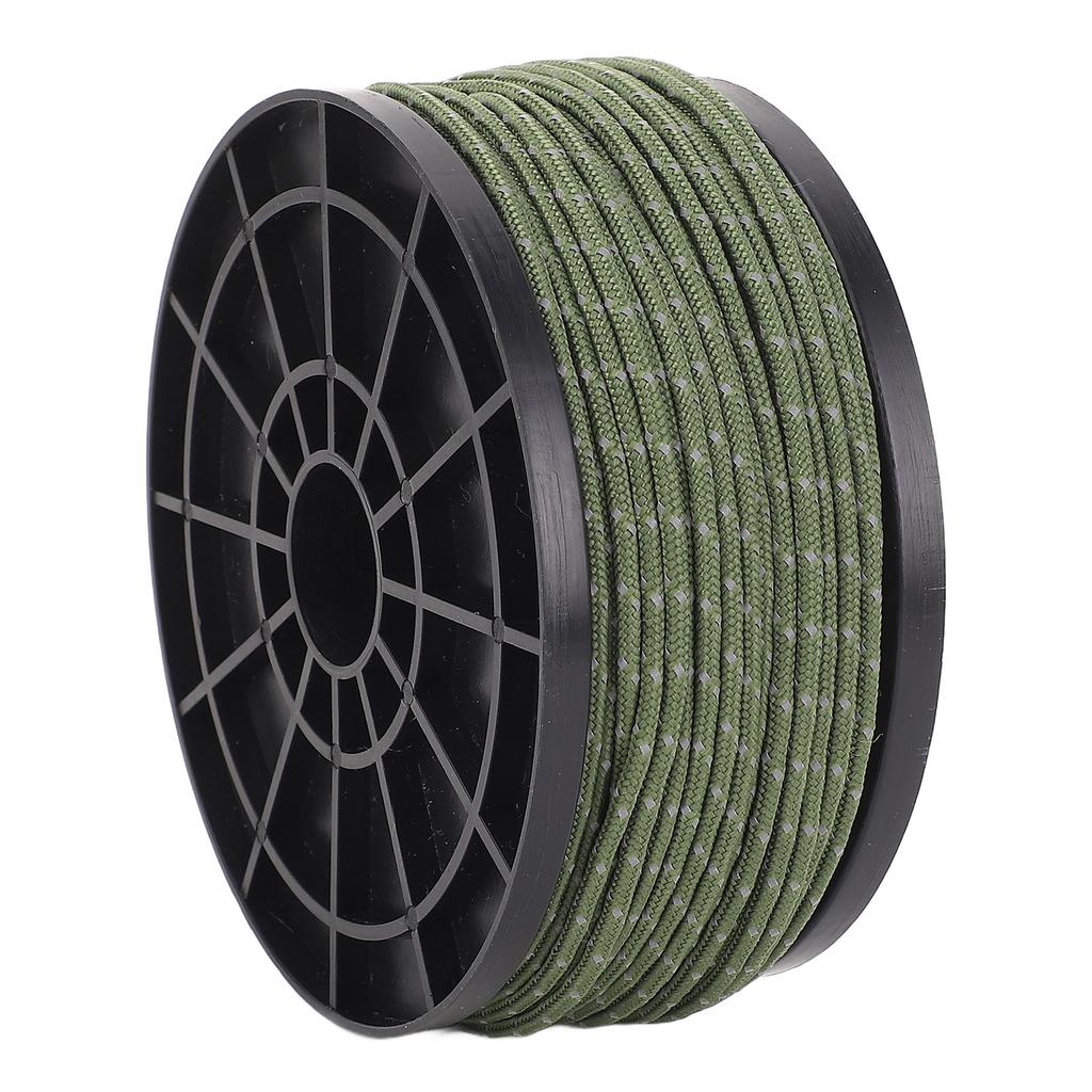 Reflective Paracord Rope 164FT PP 2.5mm Thin Windproof Portable Tent Rope Parachute Cord for Outdoor Camping Hiking OD