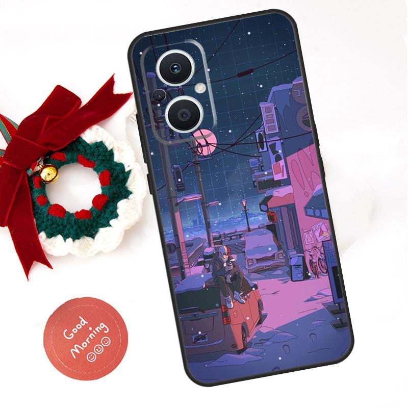 Manga Anime Street Funda For OPPO Reno 13 F 14 10 11 12 Pro 12F 11F 14F 7 8 Lite OPPO Find X9 X8 X6 X5 Pro Case