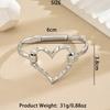 1pc European And American Style Fashion Alloy Open Heart Shaped Bracelet For Women, Versatile Street Style Web Celebrity Hand Chain Valentines