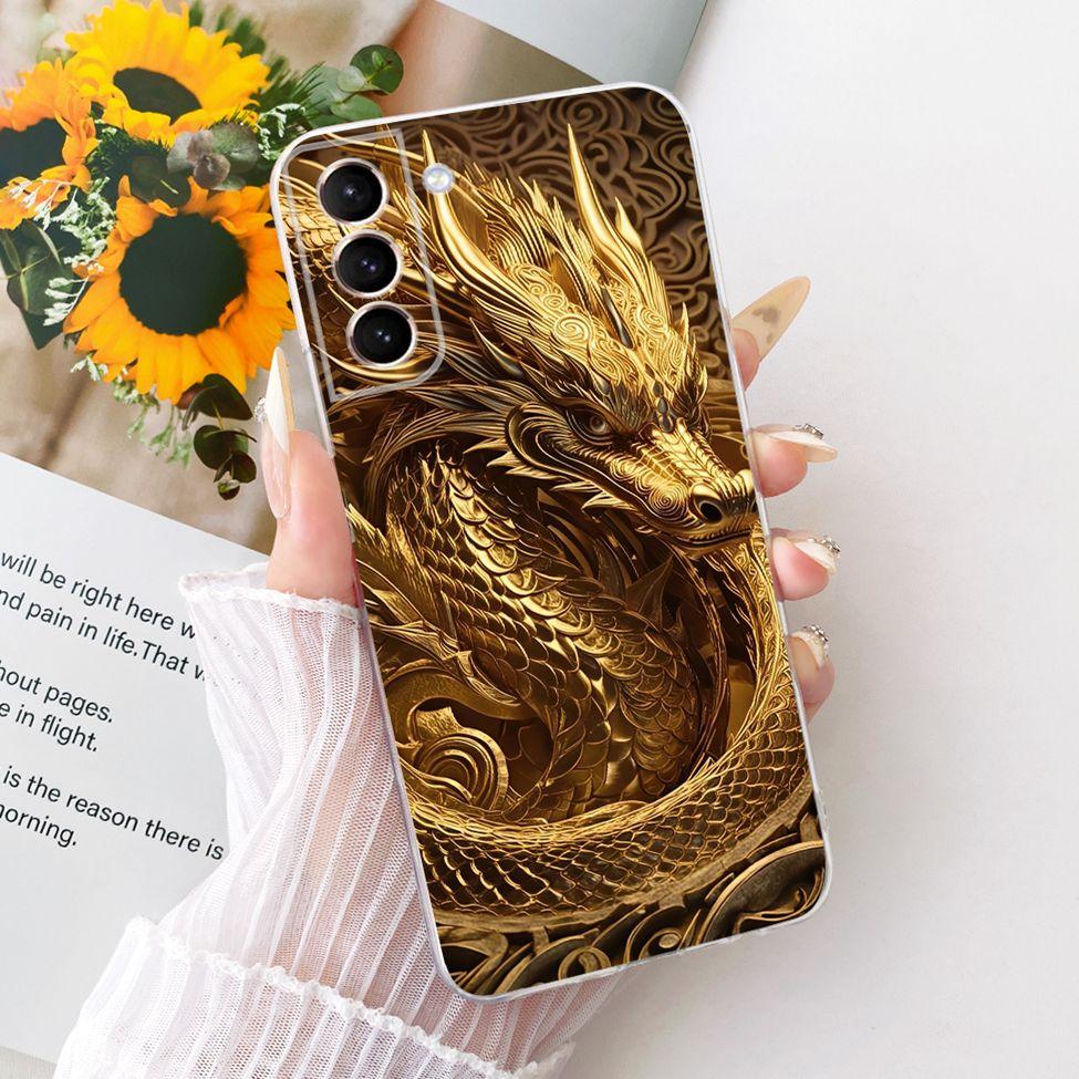 Clear For Samsung S21 Plus Case SM-G996B Aesthetic Luxury Cute Fashion Flower Funny Painted Casing For Samsung Galaxy S21+ Cover
