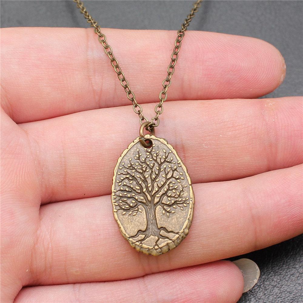 Tree of Life Floral Mandala Pendant Antique Bronze Metal Bridesmaid Choker Necklace Trendy Gift
